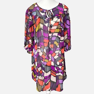 Alice‎ & Trixie 100% Silk Colorful Abstract Tunic